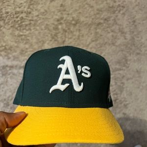 1989 World Series Oakland Athletics Side Patch Grey Under Brim Fitted Hat